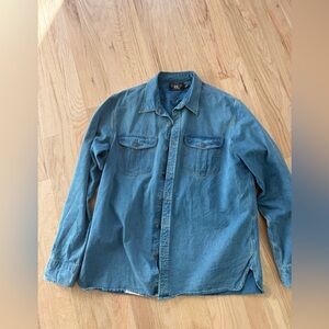 Ralph Lauren Double RL Light Blue Denim Shirt size Large